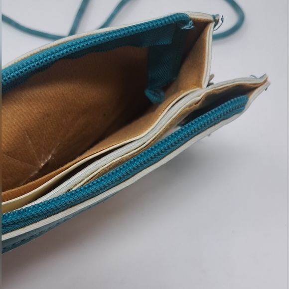 Vintage Wallet With Strap Purse Satchel Floral Flowers 80s 90s Transparent Back - Picture 6 of 10